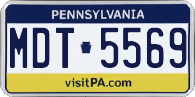 PA license plate MDT5569
