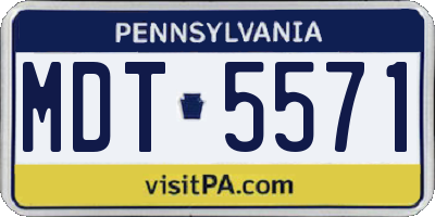 PA license plate MDT5571
