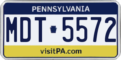 PA license plate MDT5572