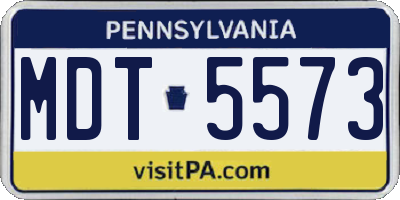 PA license plate MDT5573
