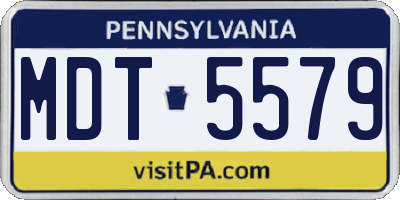 PA license plate MDT5579
