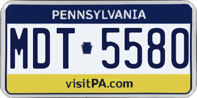 PA license plate MDT5580