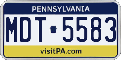 PA license plate MDT5583