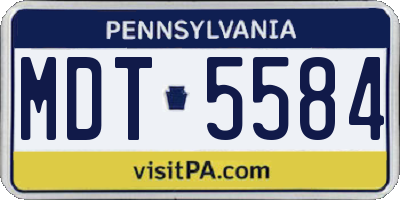 PA license plate MDT5584