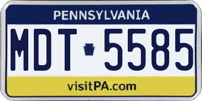 PA license plate MDT5585