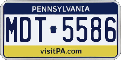 PA license plate MDT5586