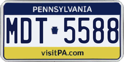 PA license plate MDT5588