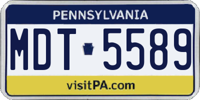 PA license plate MDT5589