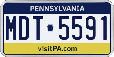 PA license plate MDT5591