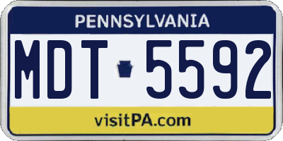 PA license plate MDT5592