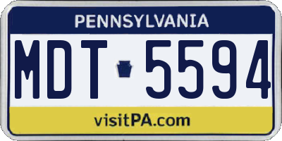 PA license plate MDT5594