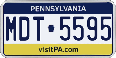 PA license plate MDT5595