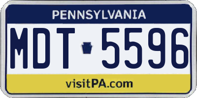 PA license plate MDT5596