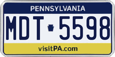 PA license plate MDT5598