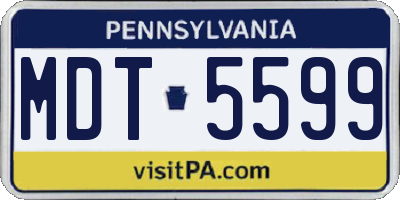 PA license plate MDT5599