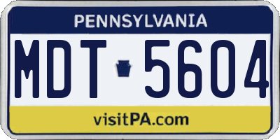 PA license plate MDT5604