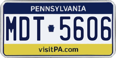 PA license plate MDT5606