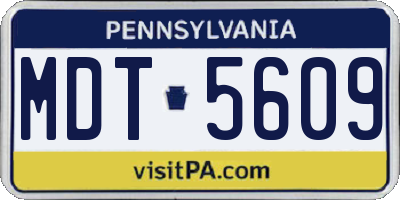 PA license plate MDT5609
