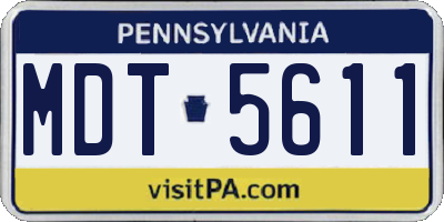 PA license plate MDT5611