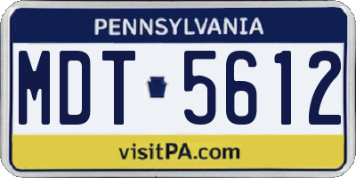PA license plate MDT5612