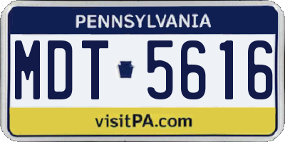 PA license plate MDT5616