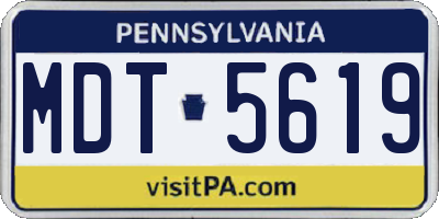 PA license plate MDT5619