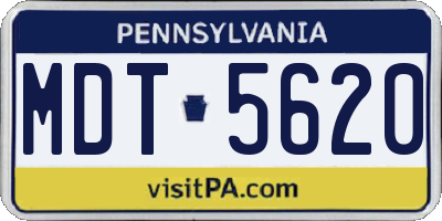 PA license plate MDT5620