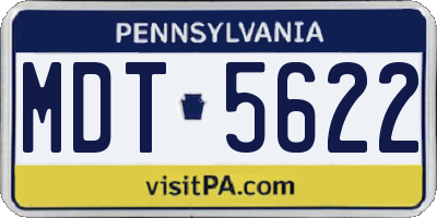 PA license plate MDT5622