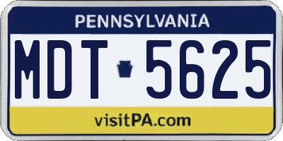 PA license plate MDT5625
