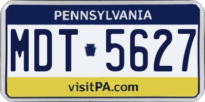 PA license plate MDT5627