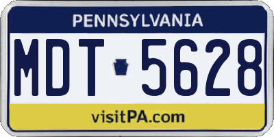 PA license plate MDT5628