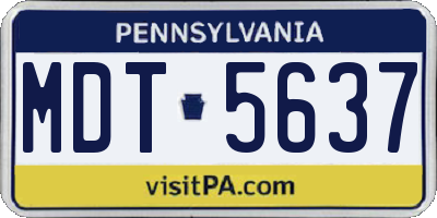 PA license plate MDT5637