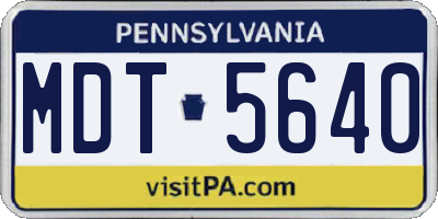 PA license plate MDT5640