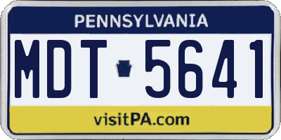 PA license plate MDT5641