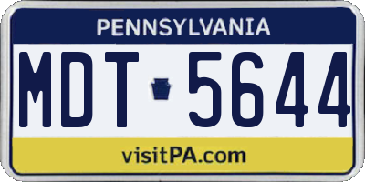 PA license plate MDT5644