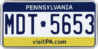 PA license plate MDT5653