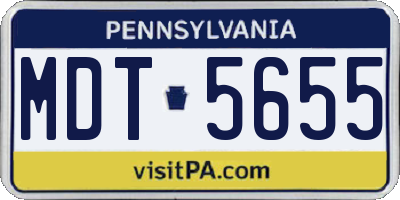 PA license plate MDT5655