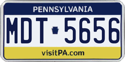 PA license plate MDT5656