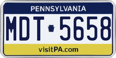 PA license plate MDT5658