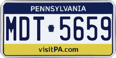 PA license plate MDT5659
