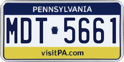 PA license plate MDT5661