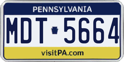 PA license plate MDT5664
