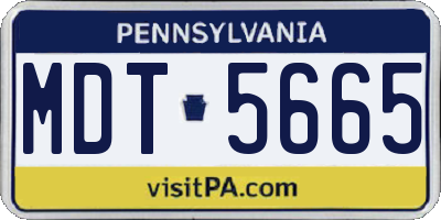 PA license plate MDT5665