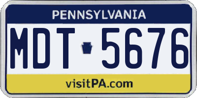 PA license plate MDT5676