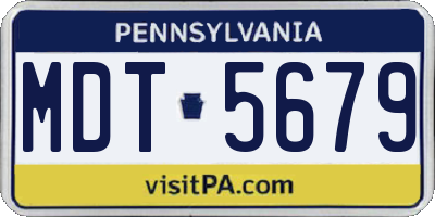 PA license plate MDT5679
