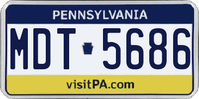 PA license plate MDT5686