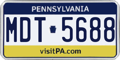PA license plate MDT5688