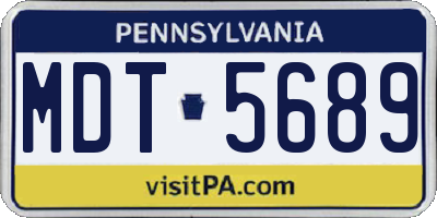 PA license plate MDT5689