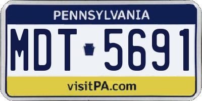 PA license plate MDT5691