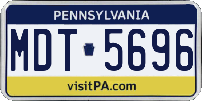 PA license plate MDT5696
